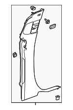 23375945 - Body: Lock Pillar Trim for Chevrolet: Silverado 2500 HD, Silverado 3500 HD | GMC: Sierra 2500 HD, Sierra 3500 HD Image