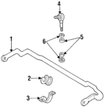 F3XY3A131A - Suspension: Suspension Stabilizer Bar Link Kit for Mercury: Villager Image