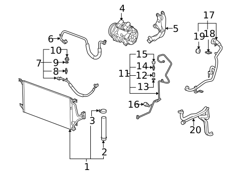Condenser, Compressor & Lines for 2009 Pontiac G5 #2