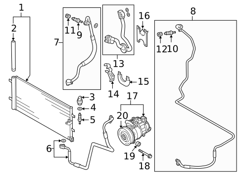 Condenser, Compressor & Lines for 2014 Audi A7 Quattro #0