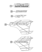 68761869AA - Exterior Ornamentation: Quarter Decal, Left for Mopar Image