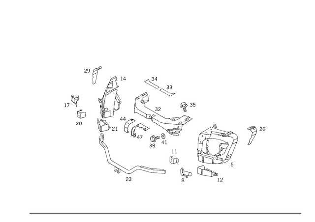 1636260614 - Front Panel: Holder for Mercedes-Benz: ML320, ML430, ML55 AMG Image image