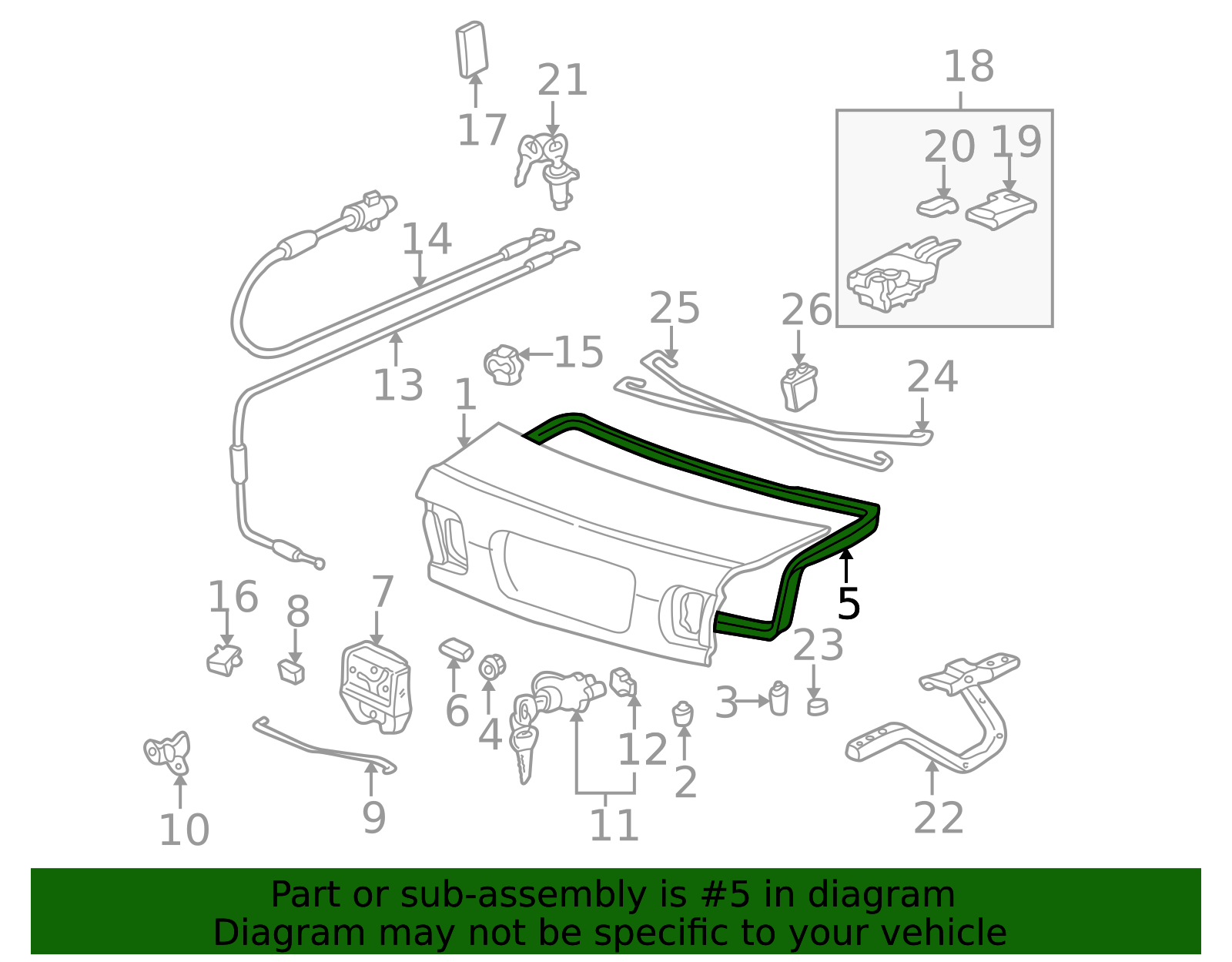 74865-S04-003 - Weatherstrip 1996-2000 Honda Civic | Honda Parts