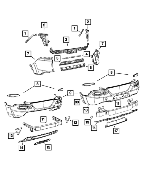 Rear Bumper and Fascia for 2016 Jeep Cherokee #0