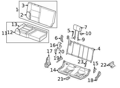 Rear Seat Components for 2010 Nissan TITAN #2