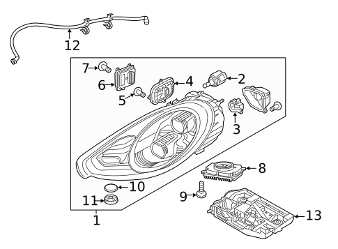 Headlamp Components for 2016 Porsche Panamera #1