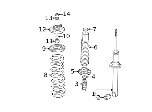 Struts & Components for 2001 Acura TL #1