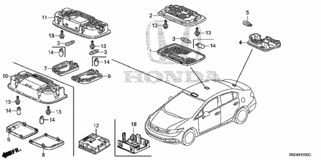 Interior Light for 2012 Honda Civic #0
