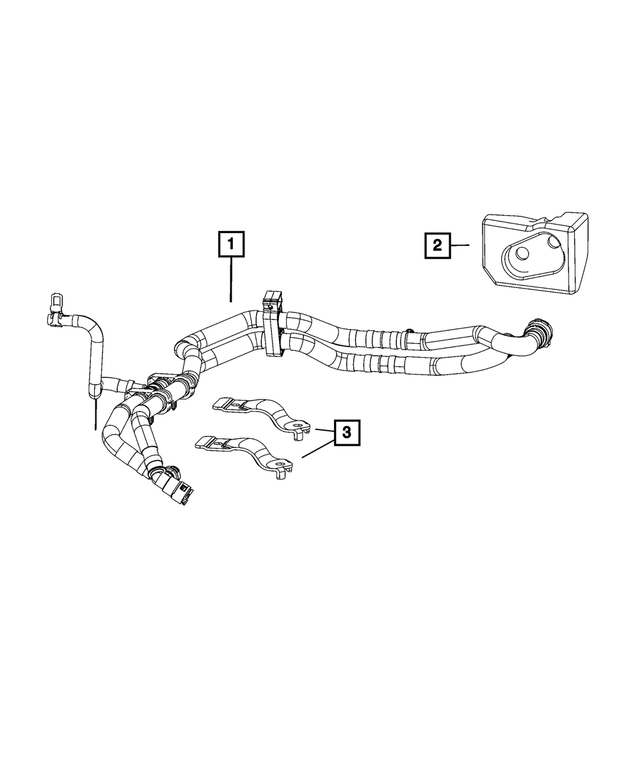 68447881AB - Air Conditioners and Heaters: Heater Supply And Return Hose And Tube for Mopar Image