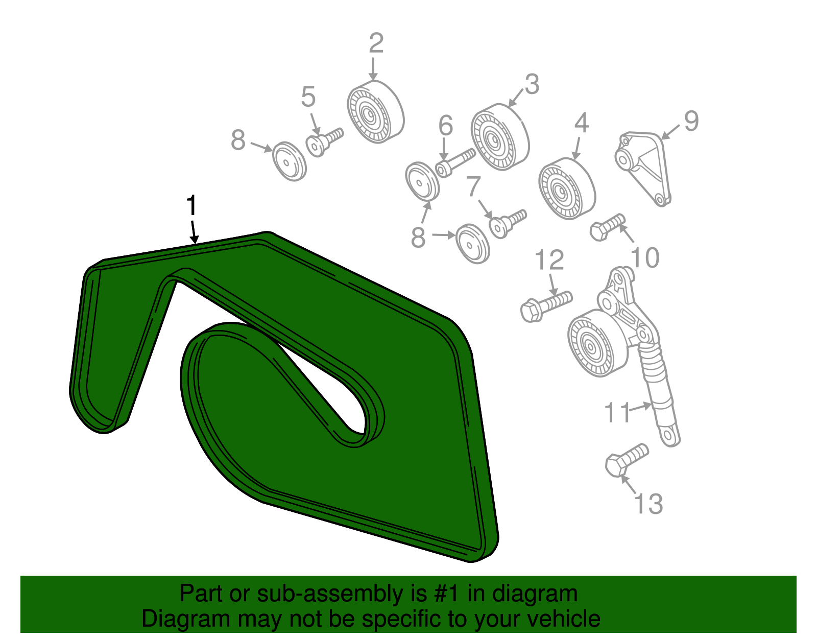 20092014 Audi Q7 Serpentine Belt 059903137R Audi OEM Parts Online
