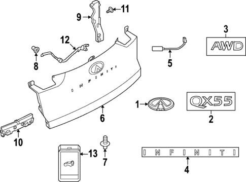 Exterior Trim - Lift Gate for 2022 INFINITI QX55 #0