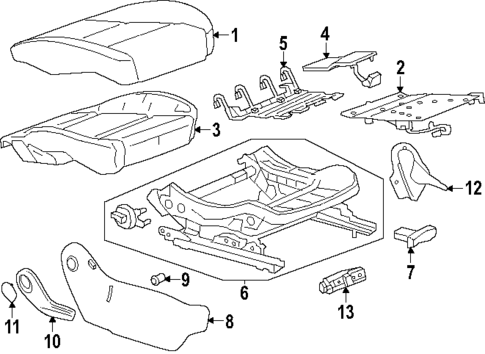 Passenger Seat Components for 2025 Chevrolet Traverse #0