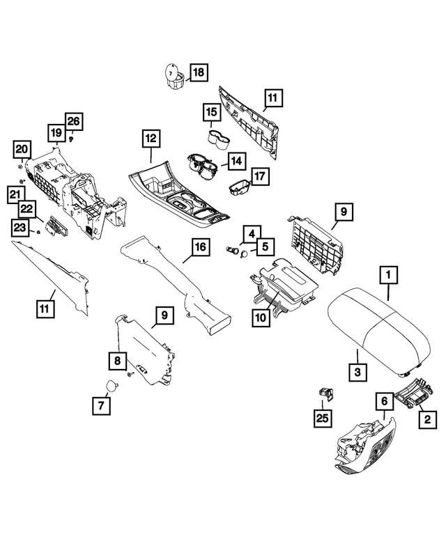 5PT26DX9AC - Interior Trim: Console Armrest for Mopar Image