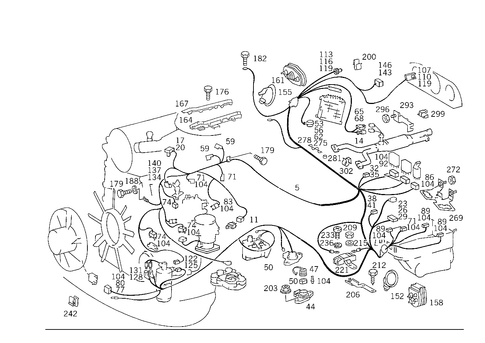 Engine Cable Harness and Electric Cables Used for Additional Fan for 1991 Mercedes-Benz 300SEL #0