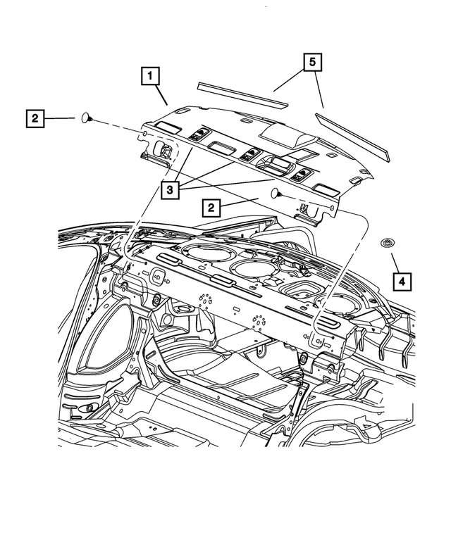 1TK89DX9AF - Interior Trim: Rear Shelf Panel for Mopar Image