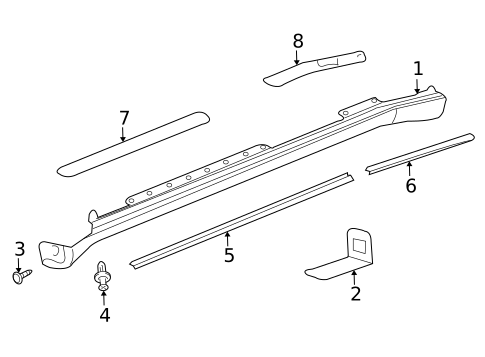 Exterior Trim - Pillars for 2008 GMC Envoy #1