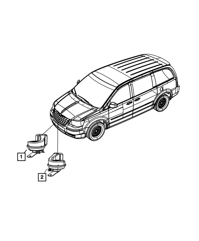 68065260AC - Electrical: Horn And Bracket for Chrysler: Town &amp; Country | Dodge: Grand Caravan Image