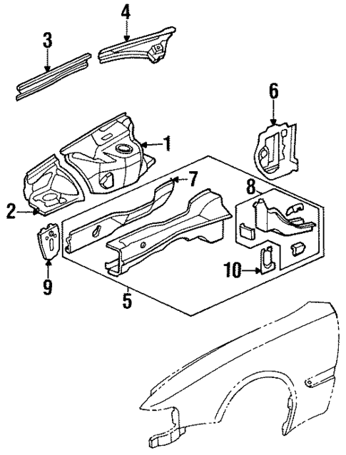 Structural Components & Rails for 1997 Acura TL #0