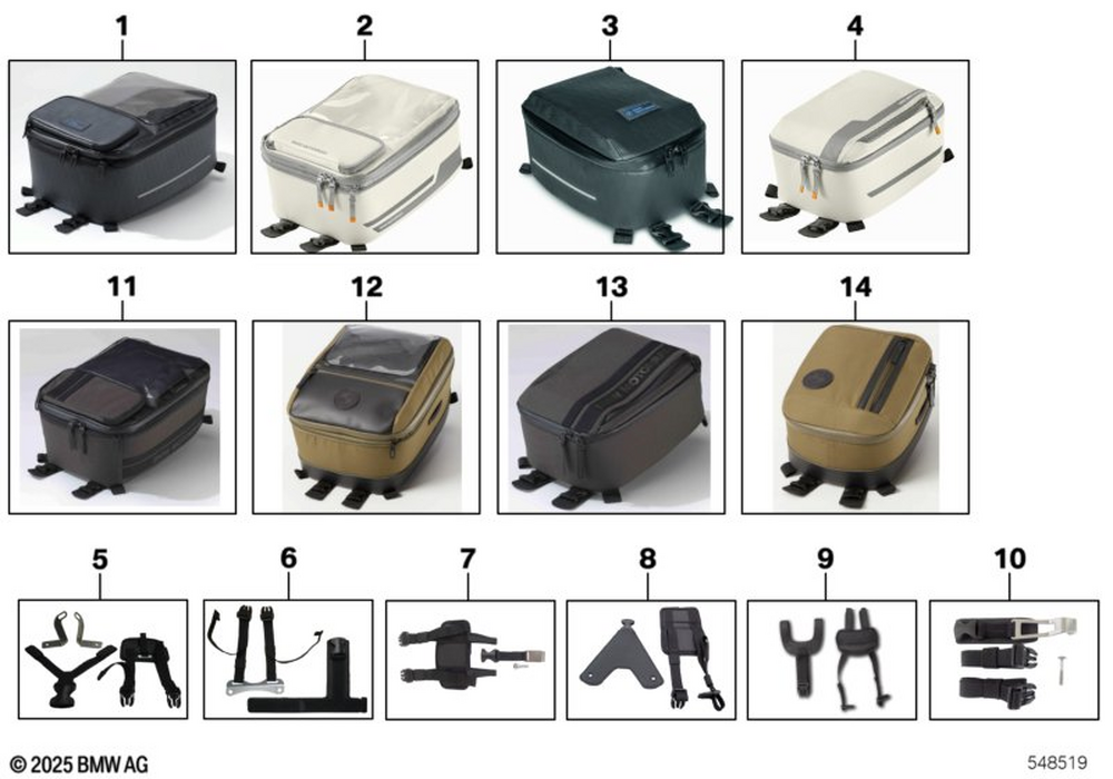 77455A31319 Attachment For Tank Rucksack 2013-2025 BMW-Motorrad