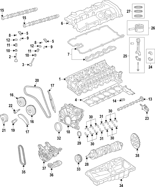 11241021377 - Engine: Connecting Rod Bearing for BMW: 228i Gran Coupe, 228i xDrive Gran Coupe, 230i, 230i xDrive, 330e, 330e xDrive, 330i, 330i GT xDrive, 330i xDrive, 340i, 340i GT xDrive, 340i xDrive, 430i, 430i Gran Coupe, 430i xDrive, 430i xDrive Gran Coupe, 440i, 440i Gran Coupe, 440i xDrive, 440i xDrive Gran Coupe, 530e, 530e xDrive, 530i, 530i xDrive, 540i, 540i xDrive, 640i, 640i Gran Coupe, 640i xDrive, 640i xDrive Gran Coupe, 640i xDrive Gran Turismo, 740e xDrive, 740i, 740i xDrive, 745e xDrive, 750e xDrive, 840i, 840i Gran Coupe, 840i xDrive, 840i xDrive Gran Coupe, i8, M235i xDrive Gran Coupe, M240i, M240i xDrive, M340i, M340i xDrive, M440i, M440i Gran Coupe, M440i xDrive, M440i xDrive Gran Coupe, X1, X2, X3, X4, X5, X6, X7, Z4 Image