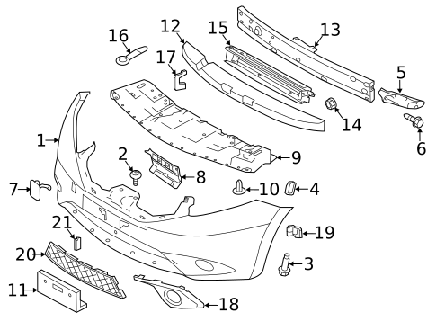 Bumper & Components - Front for 2017 Nissan Versa Note #0