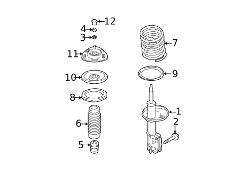 Suspension, Springs & Related Components for 2004 Hyundai Santa Fe #1