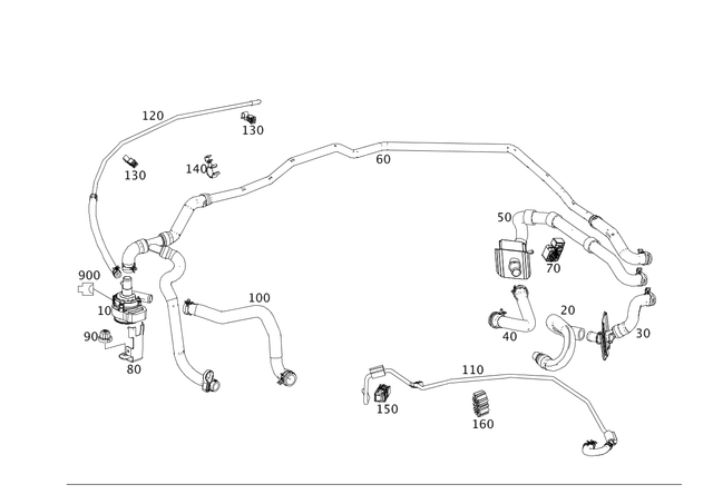 2318320423 - Heating and Ventilation: Molded Hose for Mercedes-Benz Image image