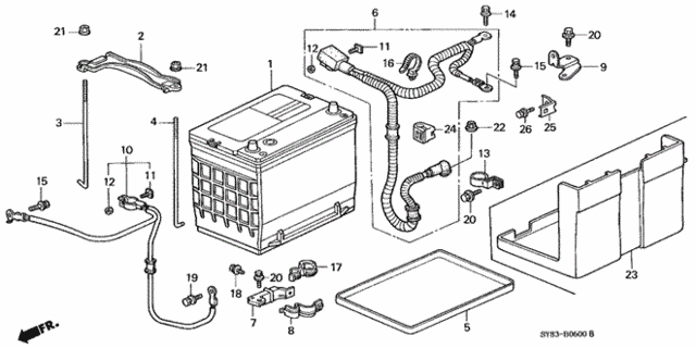 Battery (1) for 1998 Acura CL #0
