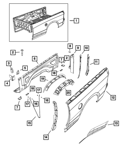 Pickup Box and Fuel Filler Door for 2022 Ram 1500 Classic #2