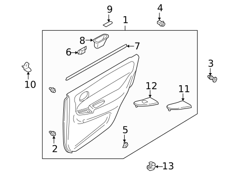 Interior Trim - Rear Door for 1999 Mazda 626 #0