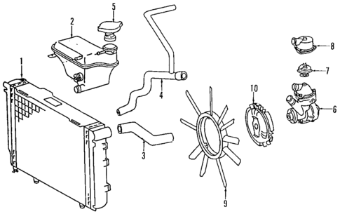 Radiator & Components for 1991 Mercedes-Benz 300 D #1
