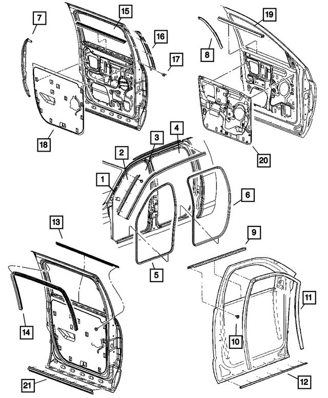 55277296AA - Doors and Related Parts: Door Opening Weatherstrip for Mopar Image