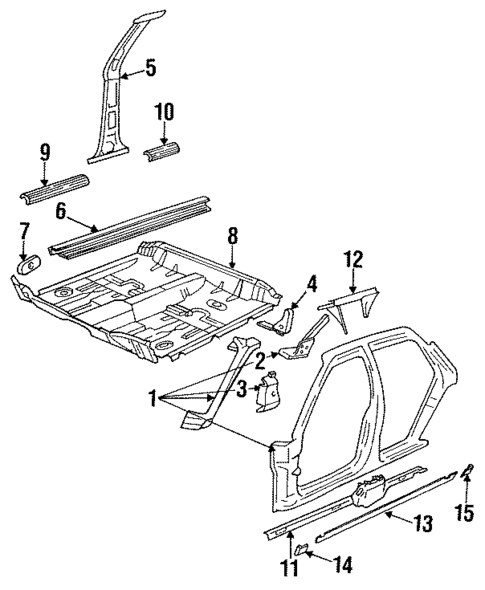 Exterior Trim - Pillars for 1996 Oldsmobile 98 #0