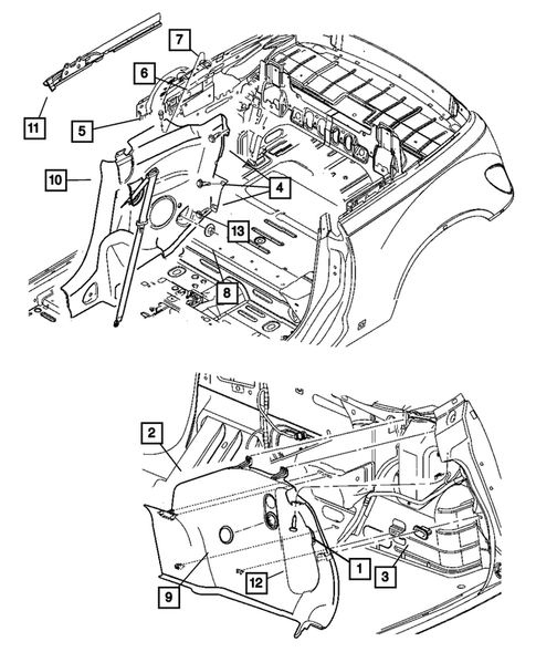 Panel, Moldings, Scuff Plates for 2005 Chrysler PT Cruiser #1
