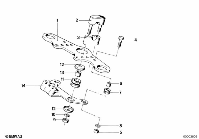 31421240075 - Front Axle, Front Suspension: Upper Fork Cross Brace -  for BMW-Motorrad Image