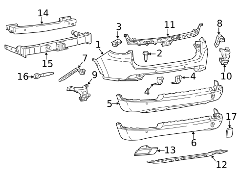 Bumper & Components - Rear for 2017 Jeep Compass #0