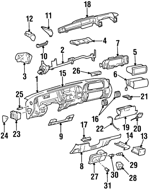 Instrument Panel for 1997 GMC Yukon #0