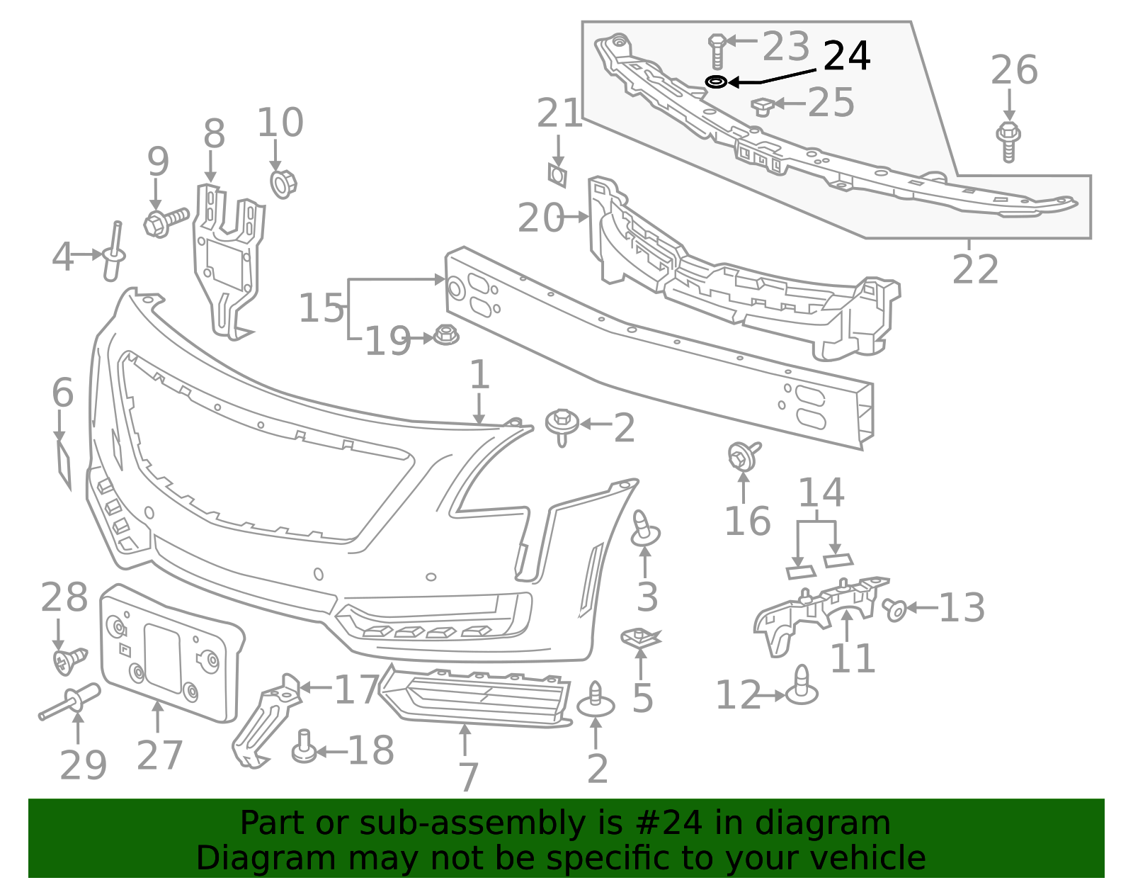 2016-2026 Cadillac Front Bumper Fascia Center Support Bracket Spacer ...