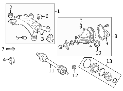 Axle & Differential for 2013 Mercedes-Benz E 350 #1