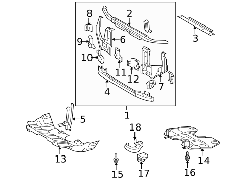 Radiator Support for 2007 Toyota Tacoma #0
