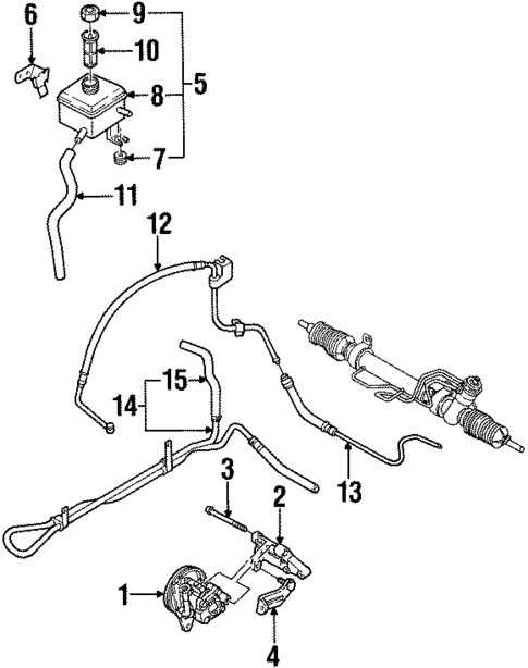 Pump & Hoses for 1999 Kia Sephia #0