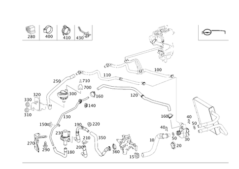 Heating Water Lines for Auxiliary Heater or Heater Booster for 2008 Mercedes-Benz CLS550 #0