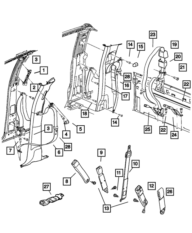 YZ851L8AA - : Rear Seat Belt for Mopar Image