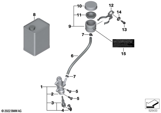 34317700429 - Brakes: Rear Brake Master Cylinder -  for BMW-Motorrad Image
