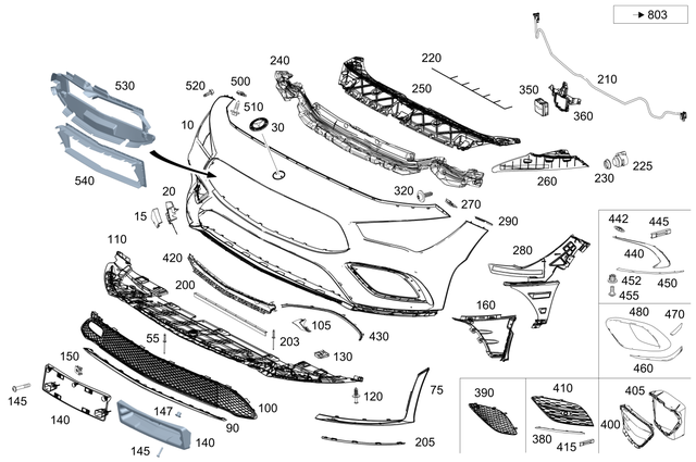 1188809102 - Attachment Parts: Trim, Bumper for Mercedes-Benz Image image