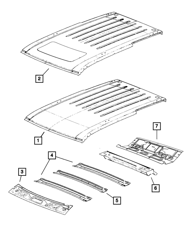 55369449AG - Body Sheet Metal Except Doors: Roof Front Header for Mopar Image image