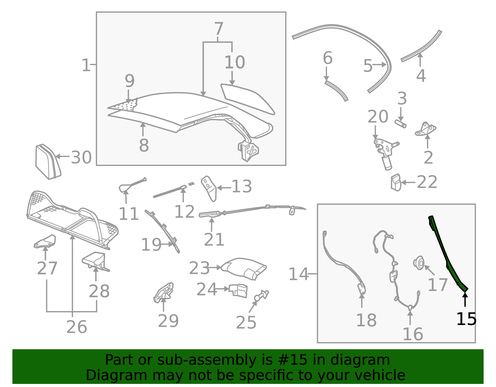 2006-2010 Volkswagen Beetle Convertible Top Frame Guide 1Y0-871-371-A ...