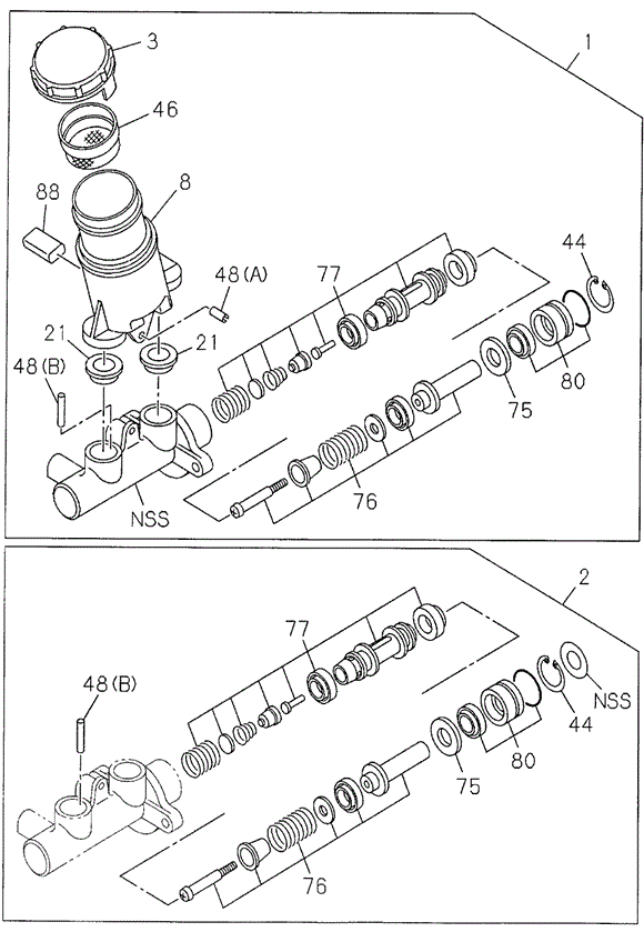 Brake Master Cylinder (2) for 2000 Honda Passport #0