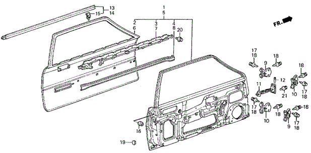Door Panel 3DR for 1987 Honda Civic #0