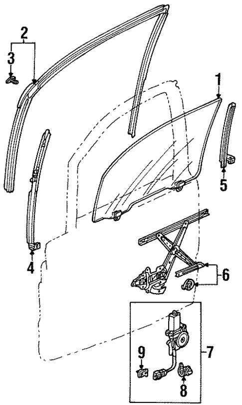 Glass - Front Door for 1998 Isuzu Oasis #0